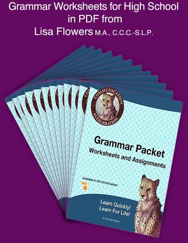 Grammar Worksheet Grammar Worksheets Packet by Speech Language Pathologist Lisa Flowers