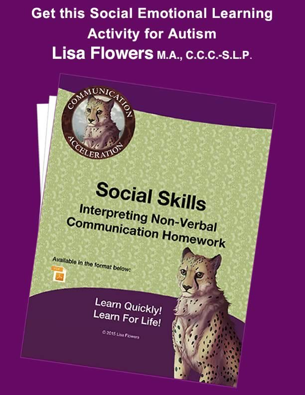 Social Skills Worksheet Interpreting Non-Verbal Communication Homework by Speech Language Pathologist Lisa Flowers