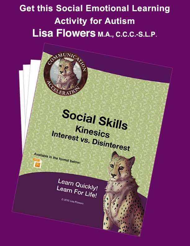 Social Skills Worksheet Kinesics - Interest vs. Disinterest by Speech Language Pathologist Lisa Flowers