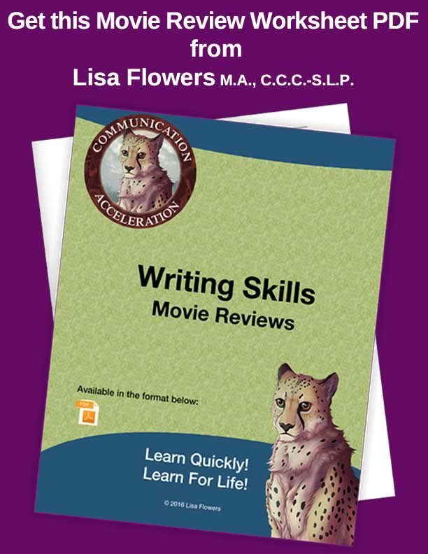 Writing skills worksheet Movie Reviews by Speech Language Pathologist Lisa Flowers
