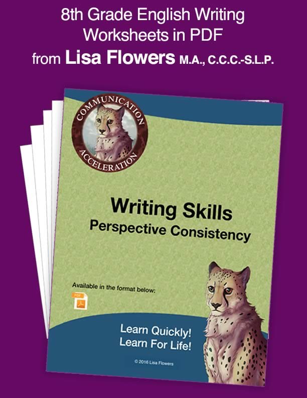 Writing skills worksheet Perspective Consistency, 8th Grade English by Speech Language Pathologist Lisa Flowers