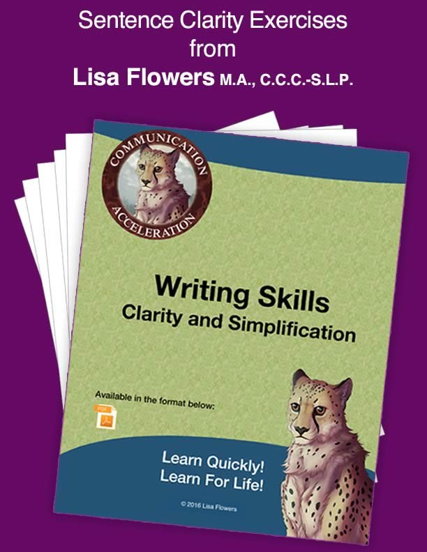 Writing skills worksheet Clarity and Simplification Writing Skills by Speech Language Pathologist Lisa Flowers